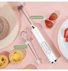 Миксер капучинатор Электрический, портативный, беспроводной 3 скорости EGG BEATER 1-50 Белый