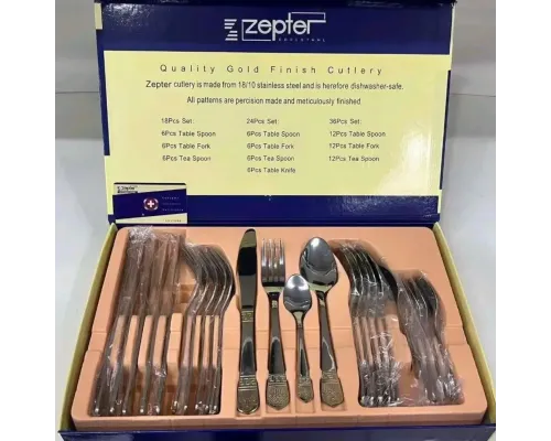 Набор посуды на 6 персон 24 штуки из нержавеющей стали Zepter ZP1001 Набор посуды на 6 персон 24 штуки из нержавеющей стали Zepter ZP1001