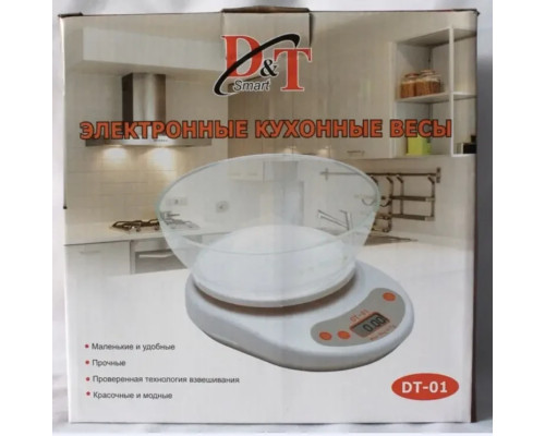 Весы кухонные DT-01 с чашей до 5 кг Белый Весы кухонные DT-01 с чашей до 5 кг Белый