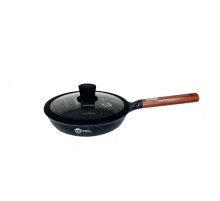 Сковорідка з кришкою 24 см гранітне покриття Higher Kitchen НК-318