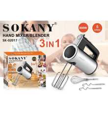 Миксер ручной электрический 3в1 SOKANY SK-02017, 800Вт