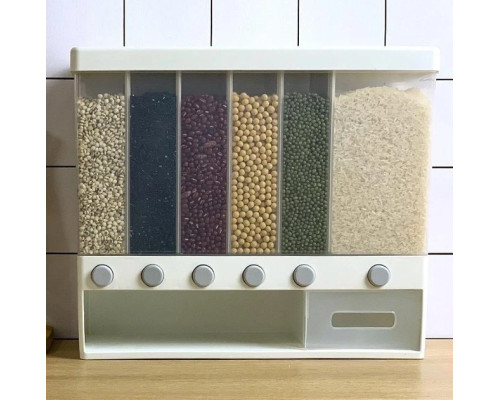 ОРГАЙЗЕР для сипких продуктів Assorted Grain Rice Bucket Диспенсер, з кнопкою дозатором для круп 6 секцій ОРГАЙЗЕР для сипких продуктів Assorted Grain Rice Bucket Диспенсер, з кнопкою дозатором для круп 6 секцій