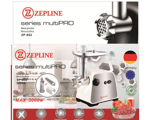 Електрична м'ясорубка з насадкою для томатів Zepline ZP-002 3000 W