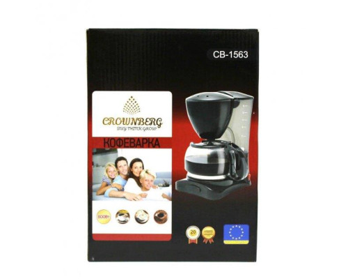 Капельная кофеварка Crownberg Cb 1563 800W со стеклянной колбой Капельная кофеварка Crownberg Cb 1563 800W со стеклянной колбой