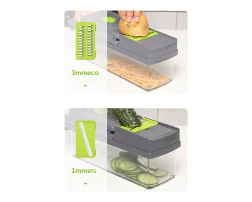 Многофункциональная овощерезка с сменными насадками 14в1 Vegetable Salad Cutter Терка для овощей с контейнером Многофункциональная овощерезка с сменными насадками 14в1 Vegetable Salad Cutter Терка для овощей с контейнером