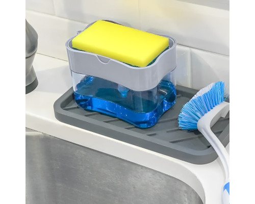Органайзер для мочалок с мыльницей и дозатором Soap Pump Sponge Caddy SPSC30 PP