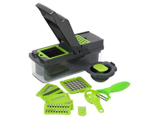 Многофункциональная овощерезка с сменными насадками 14в1 Vegetable Salad Cutter Терка для овощей с контейнером Многофункциональная овощерезка с сменными насадками 14в1 Vegetable Salad Cutter Терка для овощей с контейнером
