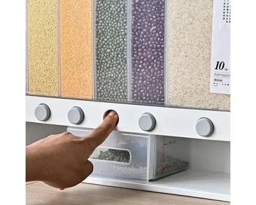 ОРГАЙЗЕР для сипких продуктів Assorted Grain Rice Bucket Диспенсер, з кнопкою дозатором для круп 6 секцій ОРГАЙЗЕР для сипких продуктів Assorted Grain Rice Bucket Диспенсер, з кнопкою дозатором для круп 6 секцій