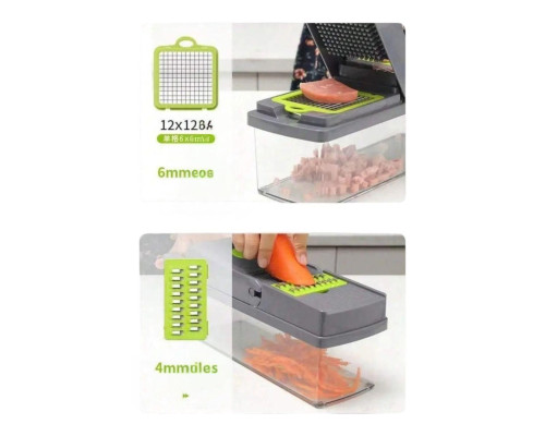 Многофункциональная овощерезка с сменными насадками 14в1 Vegetable Salad Cutter Терка для овощей с контейнером Многофункциональная овощерезка с сменными насадками 14в1 Vegetable Salad Cutter Терка для овощей с контейнером