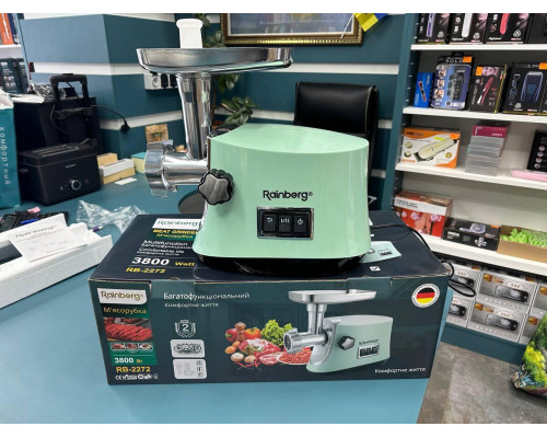 Мясорубка электрическая Rainberg 3800W с насадками и реверсом RB-2272