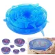 Набор многоразовых силиконовых крышек для посуды 6 штук Super Stretch SILICONE Lids СИНИЕ