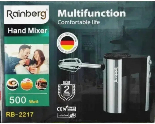 Миксер ручной Rainberg RB-2217 5 скоростей 500W Миксер ручной Rainberg RB-2217 5 скоростей 500W