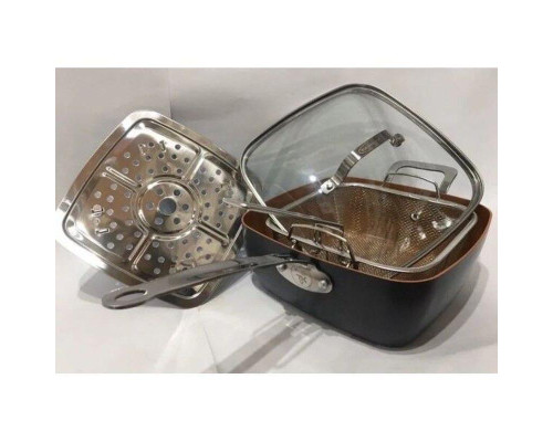 Сковорідка-фритюрниця квадратна з кришкою TOP KITCHEN BN-8001 Сковорідка-фритюрниця квадратна з кришкою TOP KITCHEN BN-8001