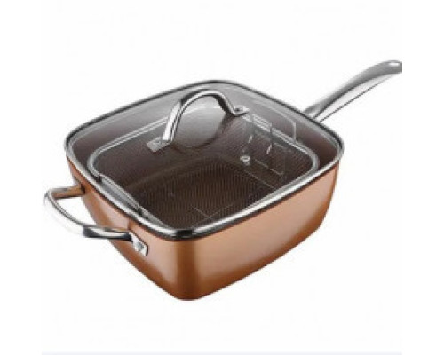 Сковорідка-фритюрниця квадратна з кришкою TOP KITCHEN BN-8001 Сковорідка-фритюрниця квадратна з кришкою TOP KITCHEN BN-8001