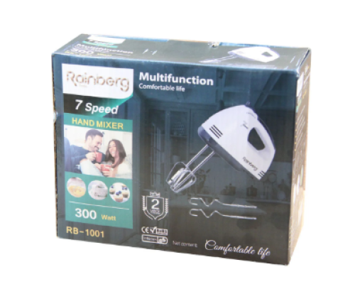 Миксер ручной Rainberg RB-1001 7 скоростей + насадки для теста Миксер ручной Rainberg RB-1001 7 скоростей + насадки для теста
