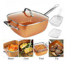 Сковорідка-фритюрниця квадратна з кришкою TOP KITCHEN BN-8001