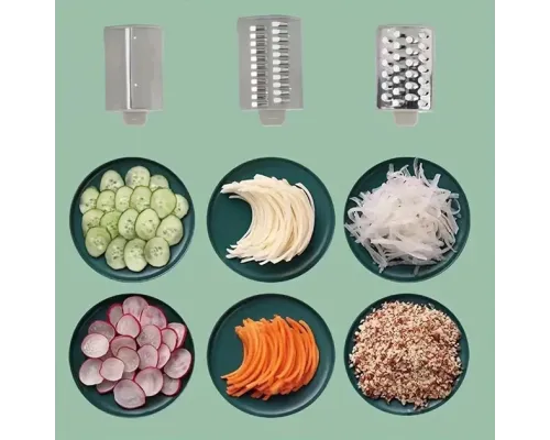 Многофункциональная овощерезка электрическая 3в1 Vegetable cutter 50W слайсер - терка, шинковка Многофункциональная овощерезка электрическая 3в1 Vegetable cutter 50W слайсер - терка, шинковка