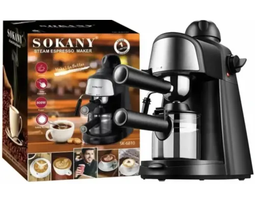 Кавоварка Ріжкова Sokany SK-6810 Функція пари та спінювання. Кавоварка Ріжкова Sokany SK-6810 Функція пари та спінювання.