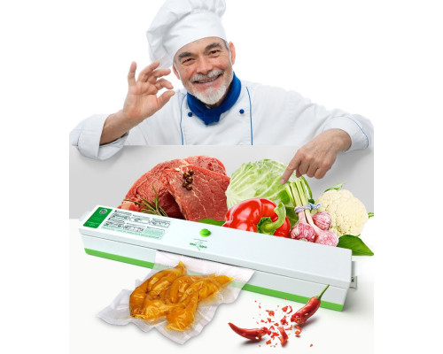 Прилад для вакуумного пакування продуктів, Freshpack Pro вакууматор HQ-1, для тривалого зберігання + пакети Прилад для вакуумного пакування продуктів, Freshpack Pro вакууматор HQ-1, для тривалого зберігання + пакети