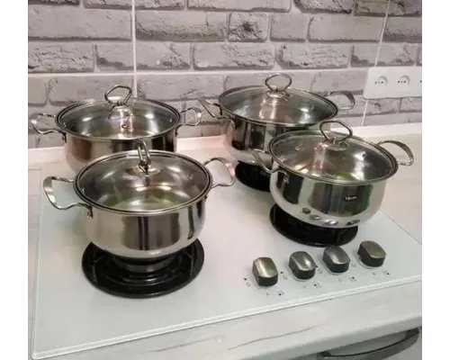 Набор кастрюль из нержавеющей стали Grandhoff GR 3837 10 предметов Набор кухонных кастрюль Набор кастрюль из нержавеющей стали Grandhoff GR 3837 10 предметов Набор кухонных кастрюль