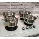 Набор кастрюль из нержавеющей стали Grandhoff GR 3837 10 предметов Набор кухонных кастрюль