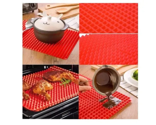 Килимок для випікання PYRAMID PAN Fat-Reduction Silicone Cooking Mat (16,25х11,5 см, силіконовий)grill