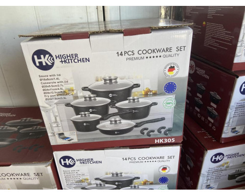 Набор кастрюль и сковорода Higher Kitchen HK-305, Набор посуды с гранитным антипригарным покрытием КРАСНЫЙ Набор кастрюль и сковорода Higher Kitchen HK-305, Набор посуды с гранитным антипригарным покрытием КРАСНЫЙ