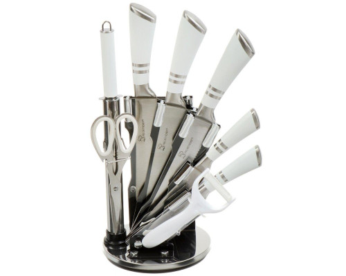 Набор ножей нержавеющая сталь на подставке 9 предметов kitchen knife set wl-707-1 Набор ножей нержавеющая сталь на подставке 9 предметов kitchen knife set wl-707-1