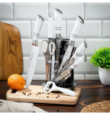 Набор ножей нержавеющая сталь на подставке 9 предметов kitchen knife set wl-707-1