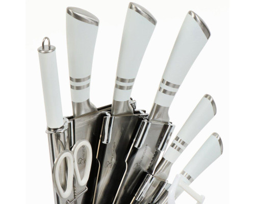 Набор ножей нержавеющая сталь на подставке 9 предметов kitchen knife set wl-707-1 Набор ножей нержавеющая сталь на подставке 9 предметов kitchen knife set wl-707-1