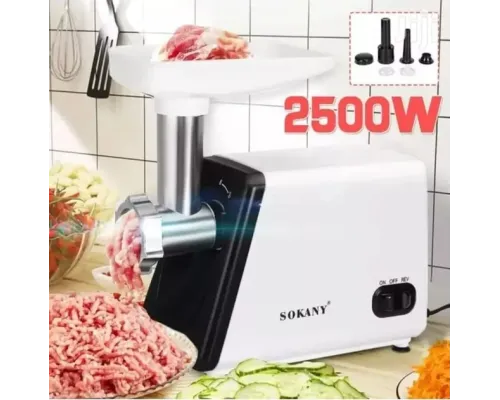 Мясорубка Sokany SK-312 профессиональная многофункциональная электрическая мощная 2400 Вт Мясорубка Sokany SK-312 профессиональная многофункциональная электрическая мощная 2400 Вт