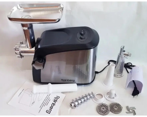 Электромясорубка с соковыжималкой Rainberg RB 672 3000Вт Электрическая мясорубка с насадками для колбасы