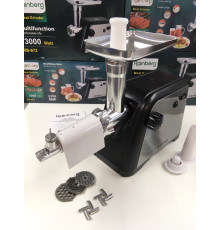 Электромясорубка с соковыжималкой Rainberg RB 672 3000Вт Электрическая мясорубка с насадками для колбасы