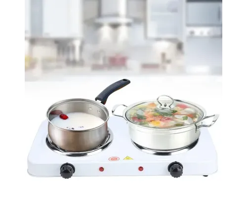 Электрическая настольная плита две конфорки Hot Plate HP-JX2020B спиральный тен, 2 кВт, 5 режимов Белый UKG Электрическая настольная плита две конфорки Hot Plate HP-JX2020B спиральный тен, 2 кВт, 5 режимов Белый UKG