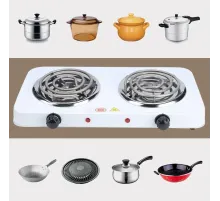 Электрическая настольная плита две конфорки Hot Plate HP-JX2020B спиральный тен, 2 кВт, 5 режимов Белый UKG Электрическая настольная плита две конфорки Hot Plate HP-JX2020B спиральный тен, 2 кВт, 5 режимов Белый UKG