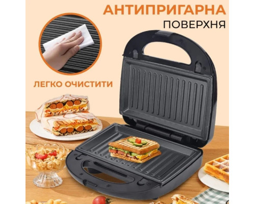 Мультимейкер 6 в 1 750Вт Sokany SK-908 со сменными формами для вафель, орешков, печенья и блюд на гриле