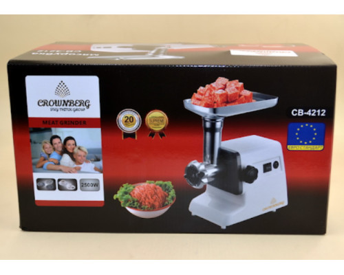 Електрична м'ясорубка із соковичавницею Crownberg CB-4212 2500 Вт Електрична м'ясорубка із соковичавницею Crownberg CB-4212 2500 Вт