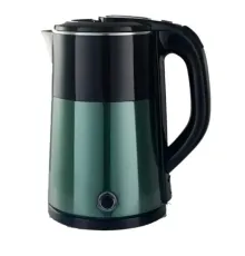 Чайник DOMOTEC MS-5029, окрашенный в черно-зеленый цвет.