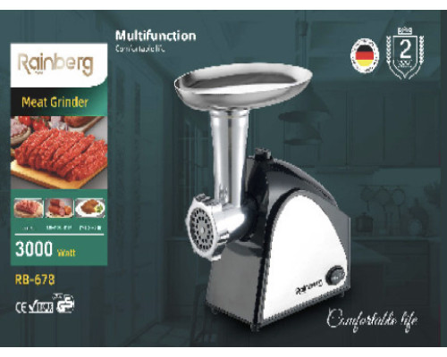 Мясорубка Rainberg RB-678 3000W + Насадка Для Колбас Мясорубка Rainberg RB-678 3000W + Насадка Для Колбас