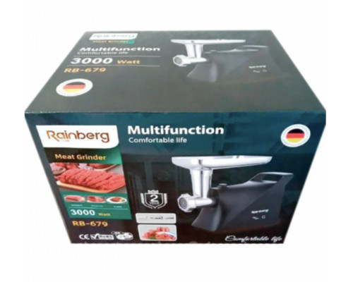 Мясорубка Rainberg RB-679 3000W Black 2в1 Электрическая Электро соковыжималка Электро мясорубка