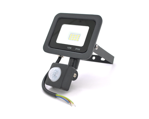 Прожектор LED з датчиком руху Ritar ZB-PGGY-10W, 10W, SMD2835, IP65, 800Lm, 6500K (100%), Ra>70, 104*91.5*40mm, Black