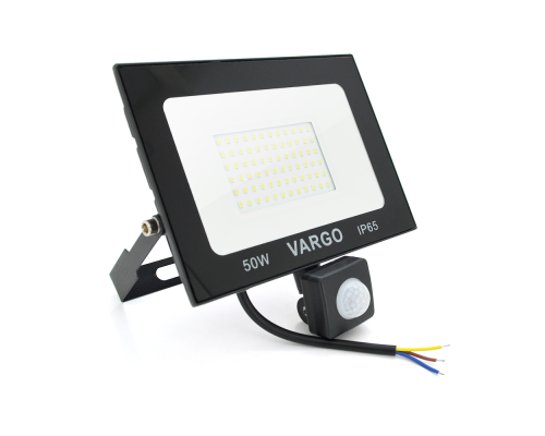 Прожектор LED з датчиком руху Vg-50W, IP65, 6500K, 2700Лм. Box