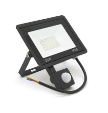 Прожектор LED з датчиком руху Ritar ZB-PGGY-30W, 30W, SMD2835, IP65, 2400Lm, 6500K (100%), Ra>70, 141*126*40mm, Black