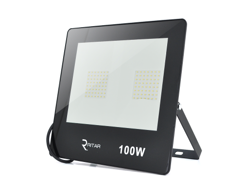 Прожектор SLIM LED RITAR RT-FLOOD100A, 100W, SMD2835, IP65, 8000Lm, 6500K (100%), Ra>70, 272*180*30mm, Black Прожектор SLIM LED RITAR RT-FLOOD100A, 100W, SMD2835, IP65, 8000Lm, 6500K (100%), Ra>70, 272*180*30mm, Black