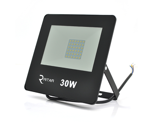 Прожектор SLIM LED RITAR RT-FLOOD30A, 30W, SMD2835, IP65, 2400Lm, 6500K (100%), Ra>70, 141*106*28mm, Black Прожектор SLIM LED RITAR RT-FLOOD30A, 30W, SMD2835, IP65, 2400Lm, 6500K (100%), Ra>70, 141*106*28mm, Black