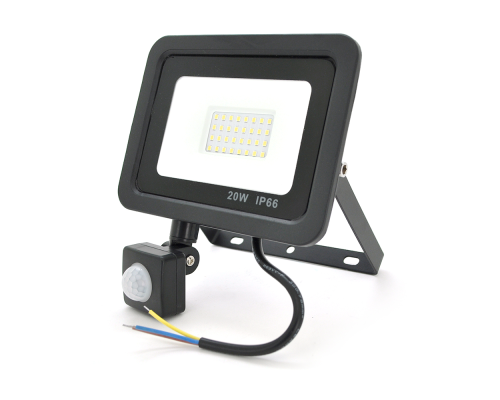 Прожектор LED з датчиком руху Ritar ZB-PGGY-20W, 20W, SMD2835, IP65, 1600Lm, 6500K (100%), Ra>70, 113*106.5*40mm, Black Прожектор LED з датчиком руху Ritar ZB-PGGY-20W, 20W, SMD2835, IP65, 1600Lm, 6500K (100%), Ra>70, 113*106.5*40mm, Black