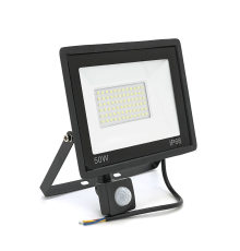 Прожектор LED з датчиком руху Ritar ZB-PGGY-50W, 50W, SMD2835, IP65, 4000Lm, 6500K (100%), Ra>70, 182*146*40mm, Black
