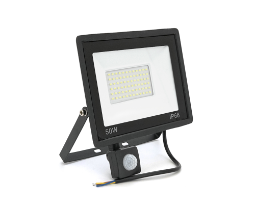 Прожектор LED з датчиком руху Ritar ZB-PGGY-50W, 50W, SMD2835, IP65, 4000Lm, 6500K (100%), Ra>70, 182*146*40mm, Black Прожектор LED з датчиком руху Ritar ZB-PGGY-50W, 50W, SMD2835, IP65, 4000Lm, 6500K (100%), Ra>70, 182*146*40mm, Black