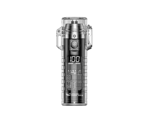 Запальничка дугова з ліхтариком KY-BD, LED 3 режими, Li-ion 260mAh, Type-C, IP56, 95x28mm, Black, BOX