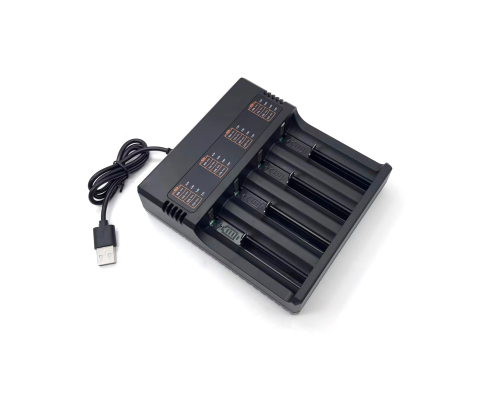 Зарядний пристрій MS-5DP4, 4 канали, 18650/26650/21700, 4.2V/4000mAh, живлення від USB